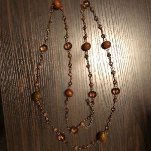 Long brown necklace
